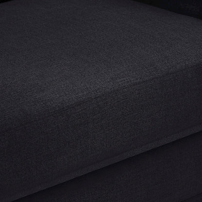 Kimora Black Linen Textured Fabric Chair