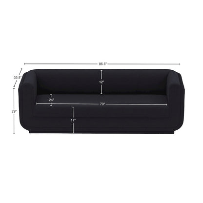 Kimora Black Linen Textured Fabric Sofa