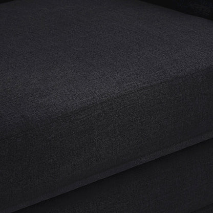 Kimora Black Linen Textured Fabric Sofa