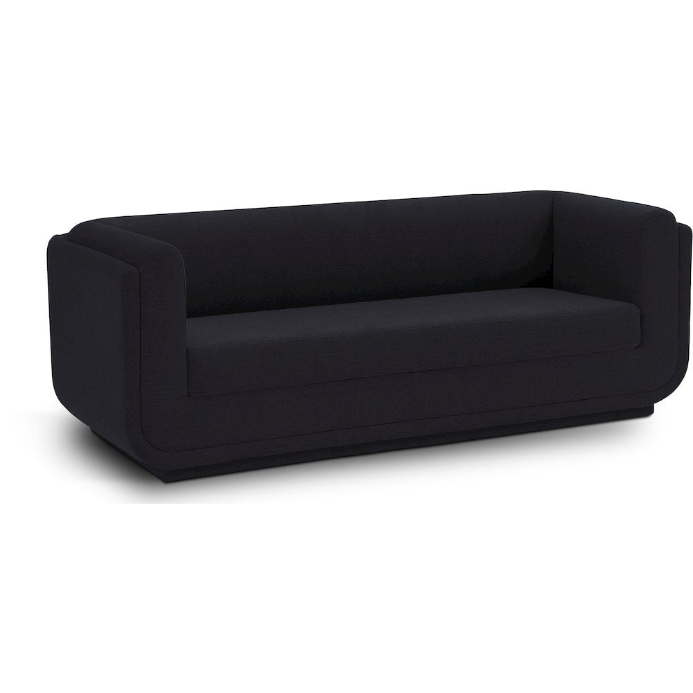 Kimora Black Linen Textured Fabric Sofa