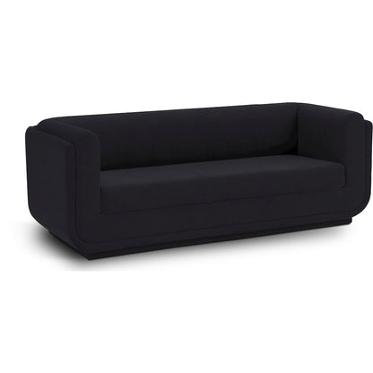 Kimora Black Linen Textured Fabric Sofa
