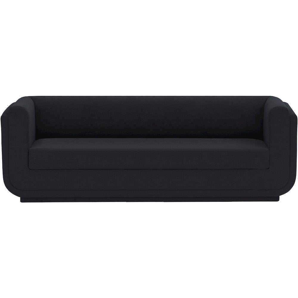Kimora Black Linen Textured Fabric Sofa