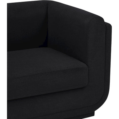 Kimora Black Linen Textured Fabric Sofa