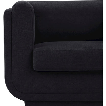 Kimora Black Linen Textured Fabric Sofa