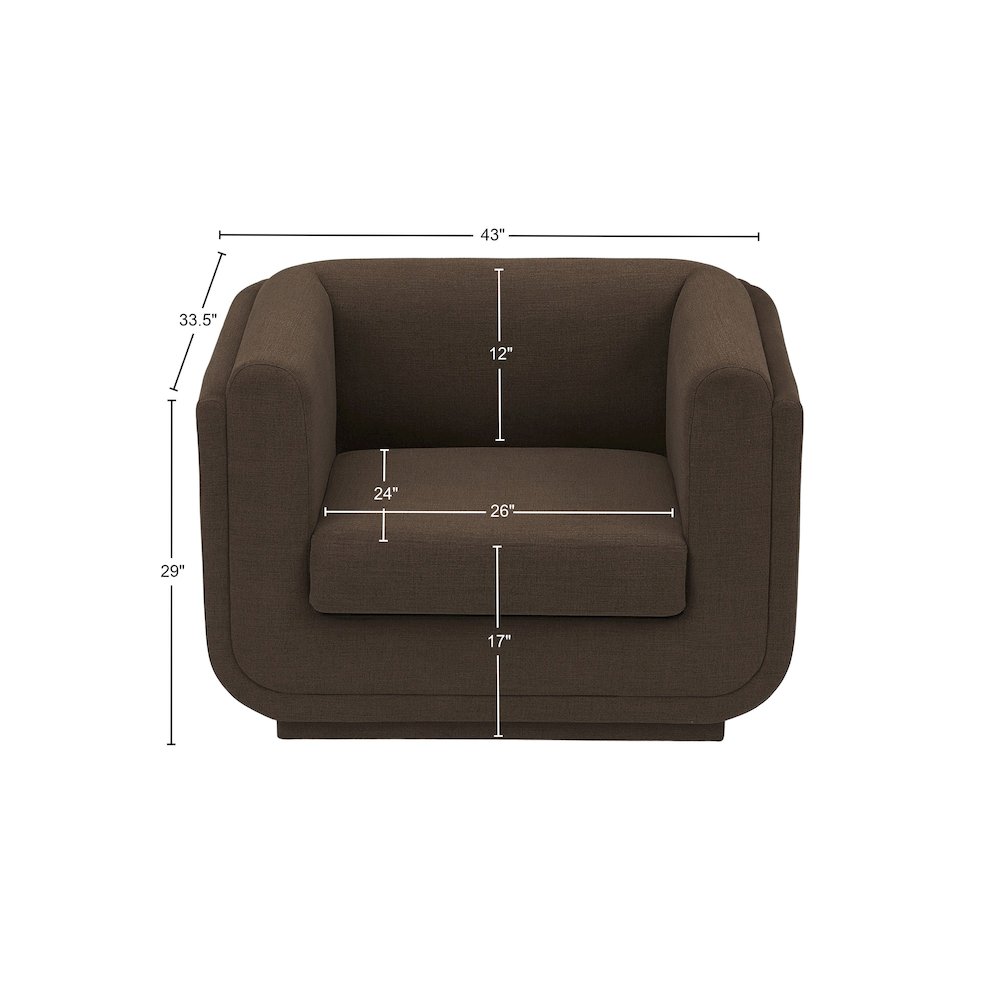 Kimora Brown Linen Textured Fabric Chair