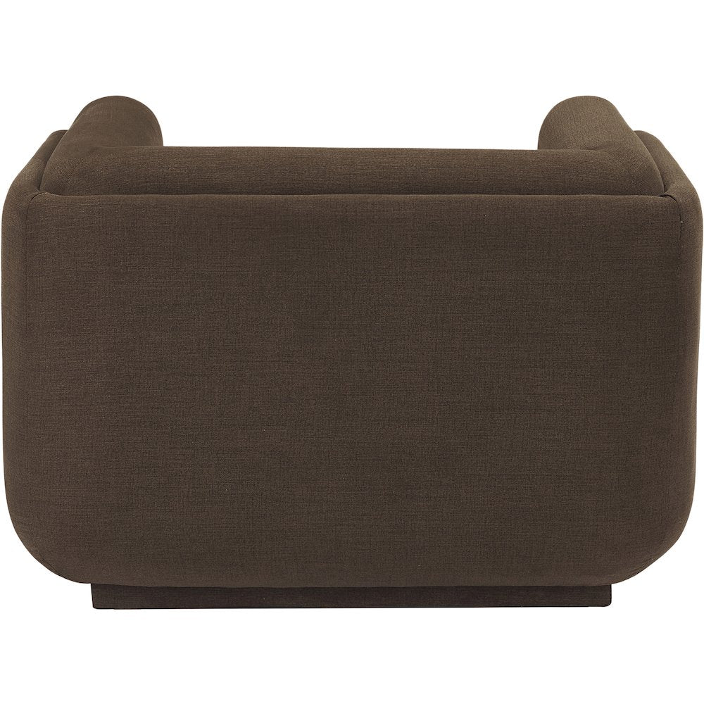 Kimora Brown Linen Textured Fabric Chair