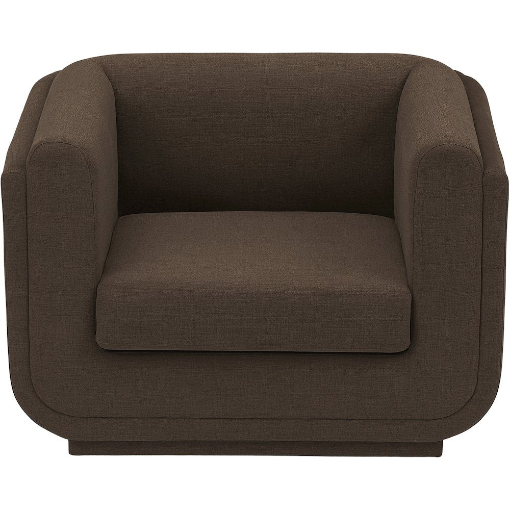 Kimora Brown Linen Textured Fabric Chair