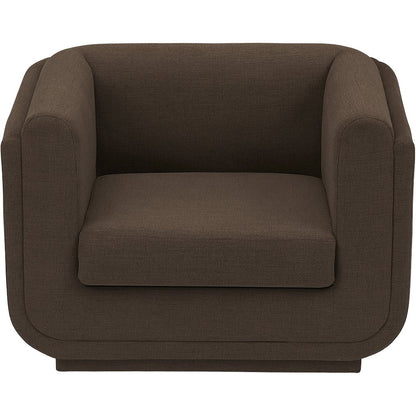 Kimora Brown Linen Textured Fabric Chair