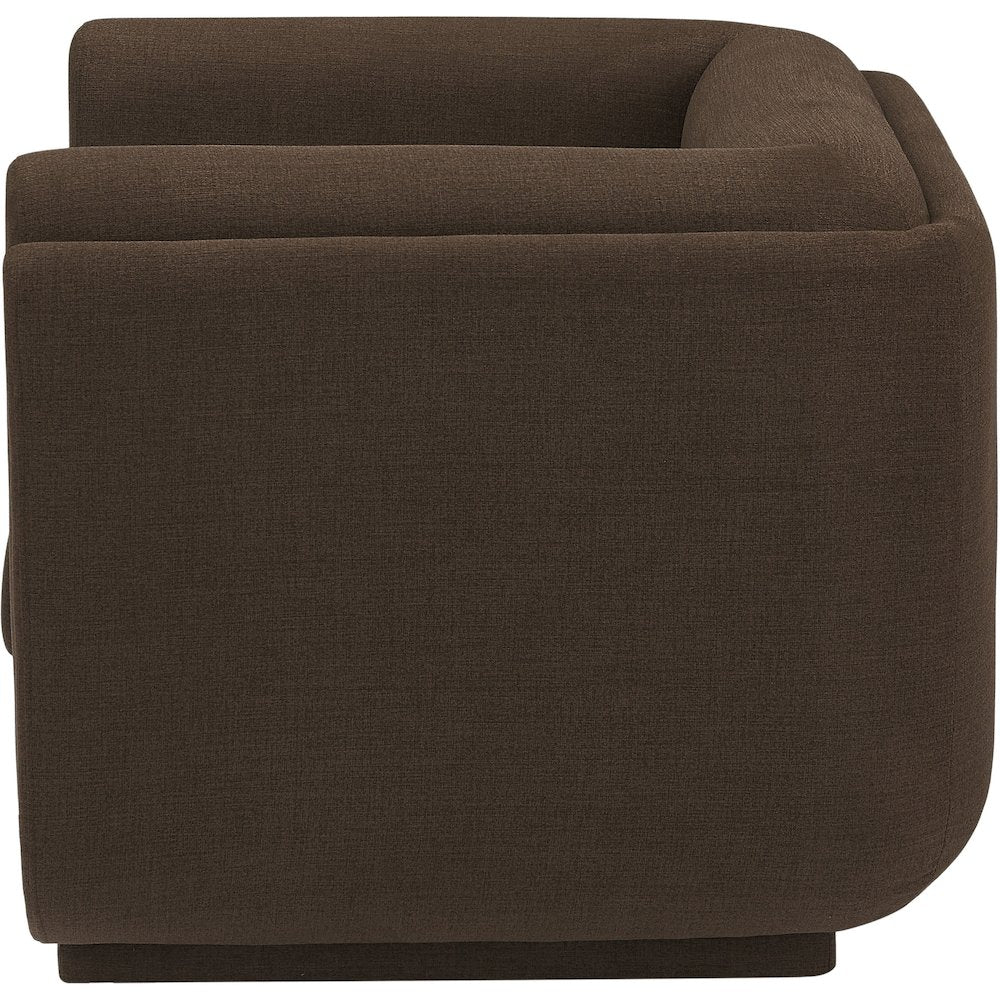 Kimora Brown Linen Textured Fabric Chair