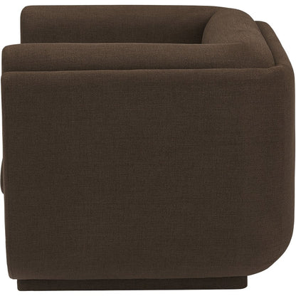 Kimora Brown Linen Textured Fabric Chair