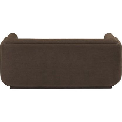 Kimora Brown Linen Textured Fabric Loveseat
