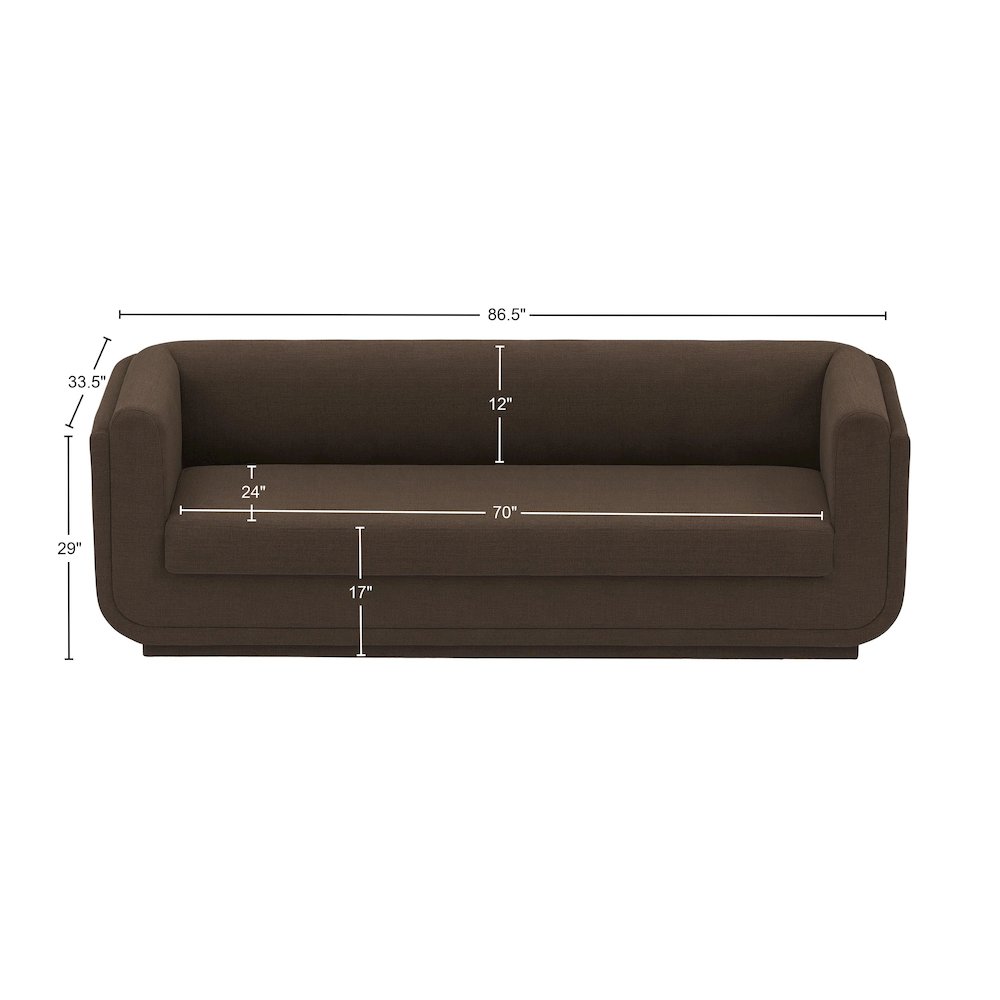 Kimora Brown Linen Textured Fabric Sofa