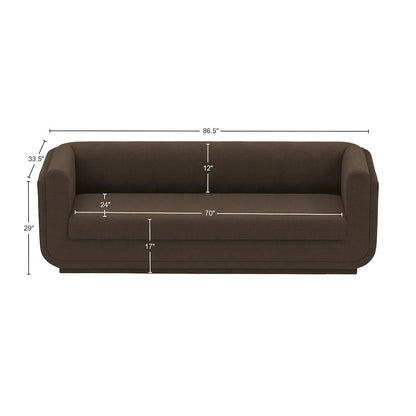 Kimora Brown Linen Textured Fabric Sofa
