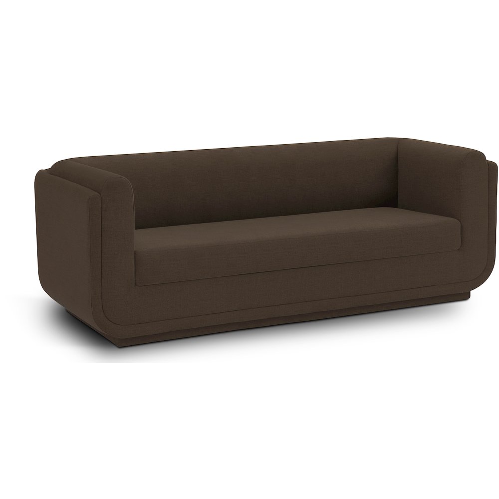 Kimora Brown Linen Textured Fabric Sofa