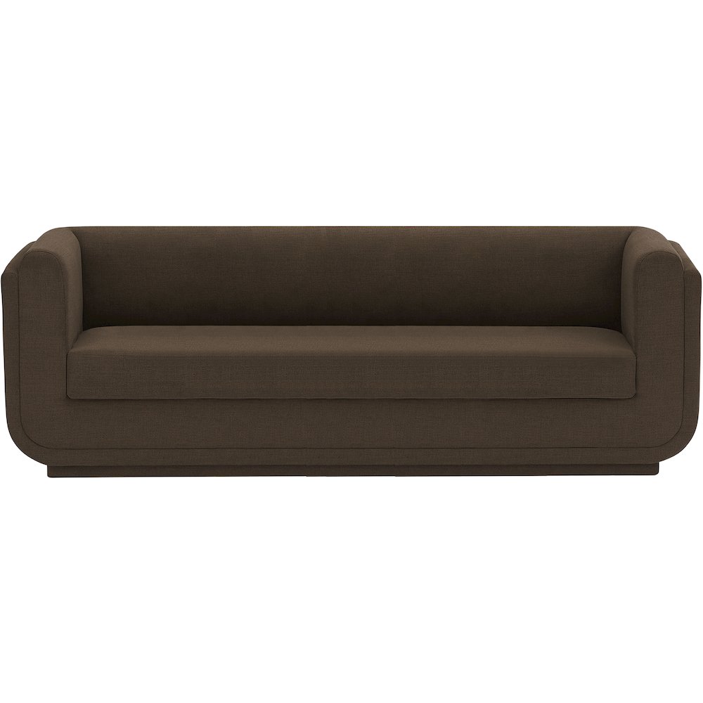 Kimora Brown Linen Textured Fabric Sofa