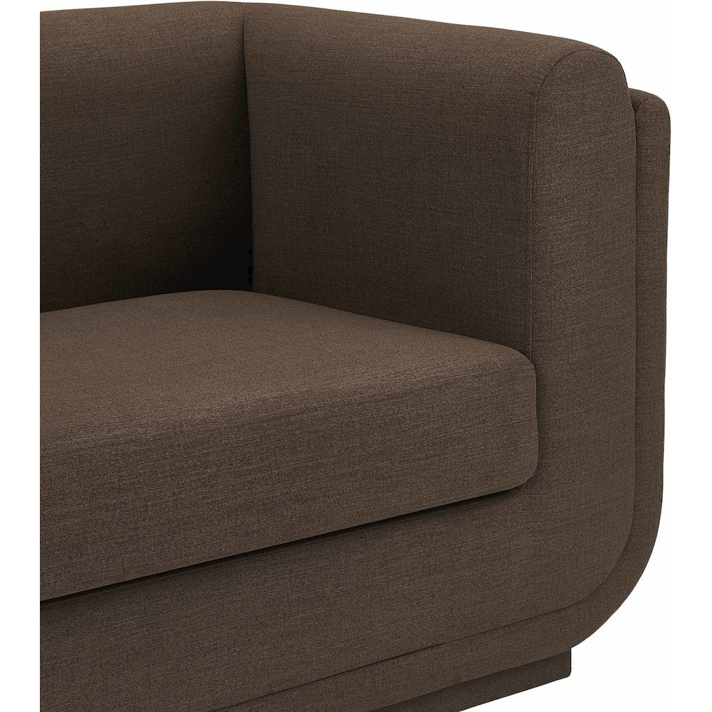 Kimora Brown Linen Textured Fabric Sofa