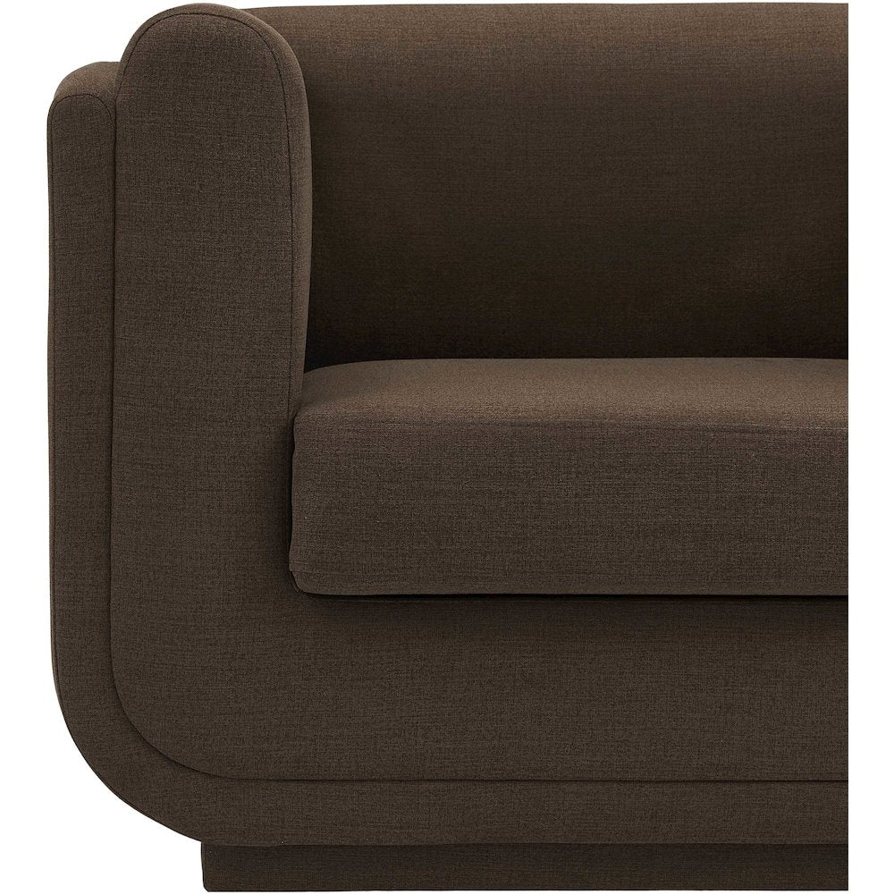 Kimora Brown Linen Textured Fabric Sofa