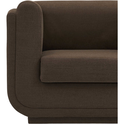 Kimora Brown Linen Textured Fabric Sofa