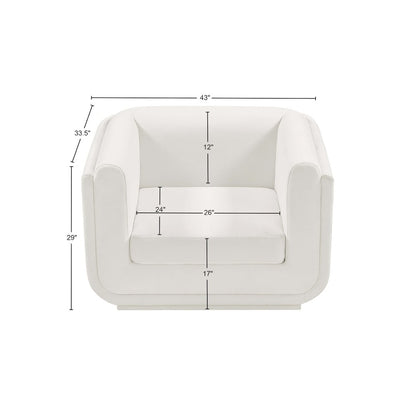 Kimora Cream Linen Textured Fabric Chair