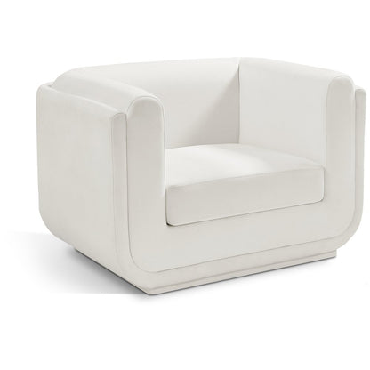 Kimora Cream Linen Textured Fabric Chair
