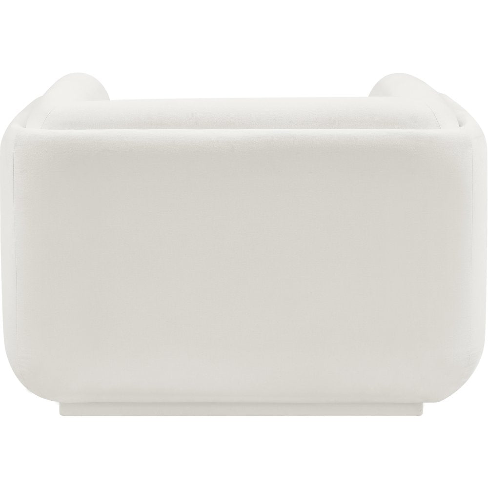 Kimora Cream Linen Textured Fabric Chair
