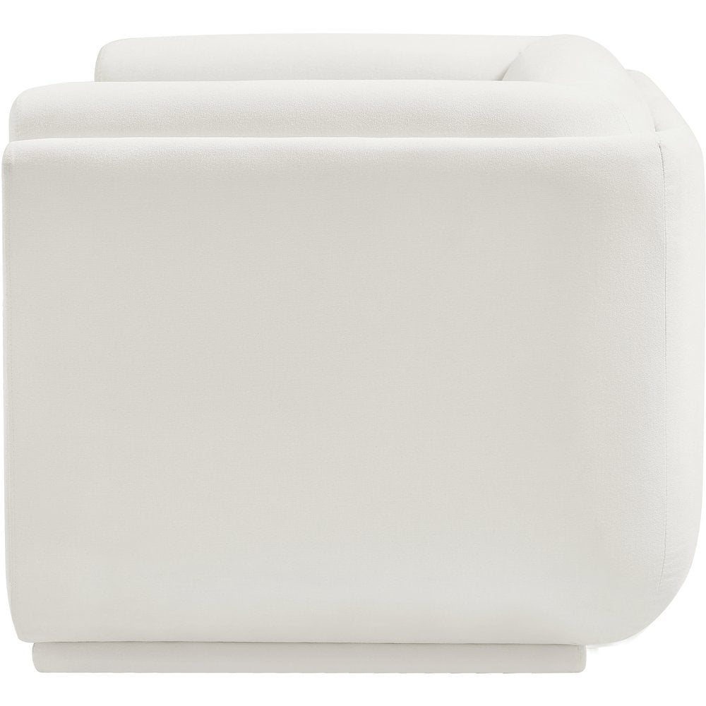 Kimora Cream Linen Textured Fabric Chair