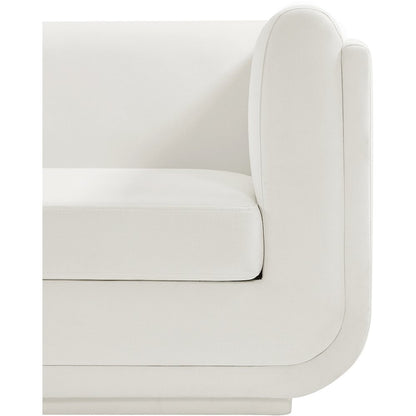 Kimora Cream Linen Textured Fabric Chair