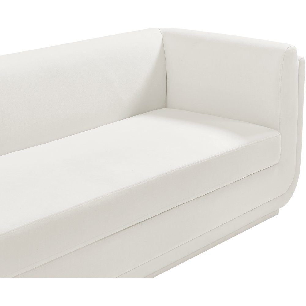 Kimora Cream Linen Textured Fabric Loveseat