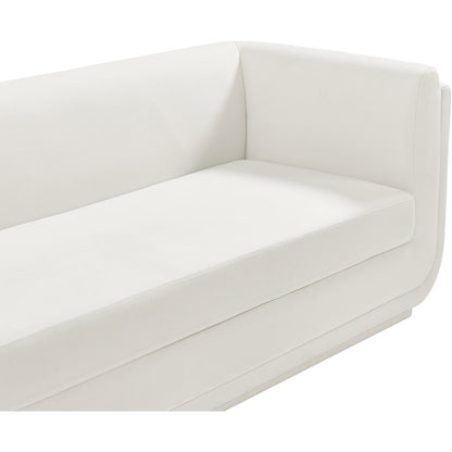Kimora Cream Linen Textured Fabric Loveseat
