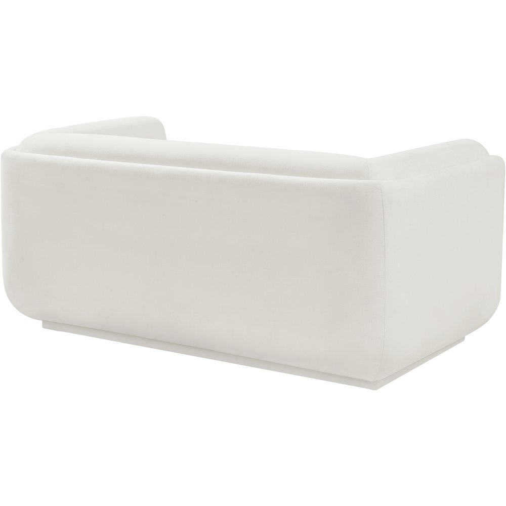 Kimora Cream Linen Textured Fabric Loveseat