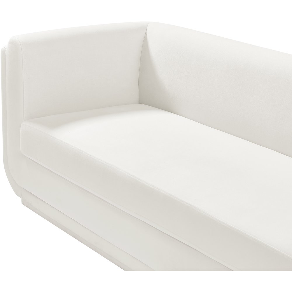 Kimora Cream Linen Textured Fabric Loveseat