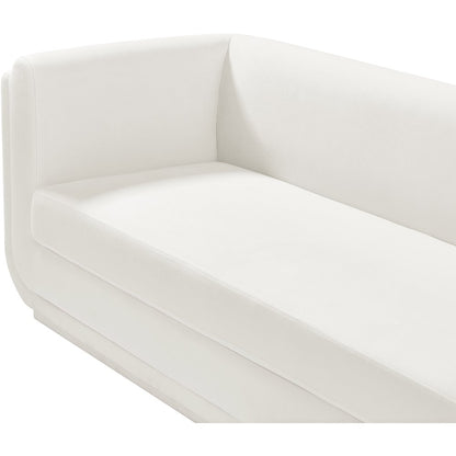Kimora Cream Linen Textured Fabric Loveseat
