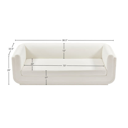 Kimora Cream Linen Textured Fabric Sofa