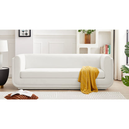Kimora Cream Linen Textured Fabric Sofa