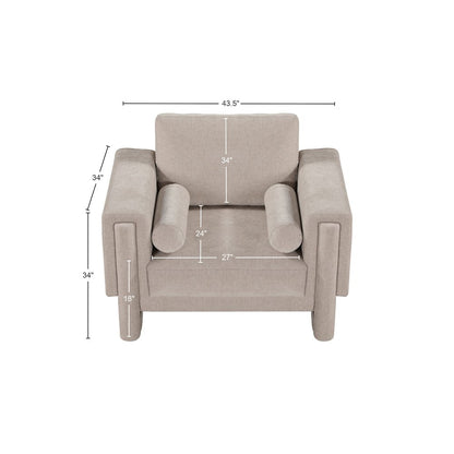 Madeline Beige Chenille Fabric Chair