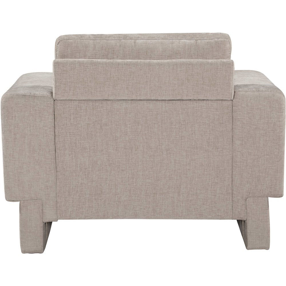 Madeline Beige Chenille Fabric Chair