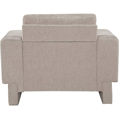 Madeline Beige Chenille Fabric Chair