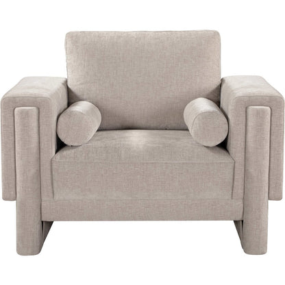 Madeline Beige Chenille Fabric Chair