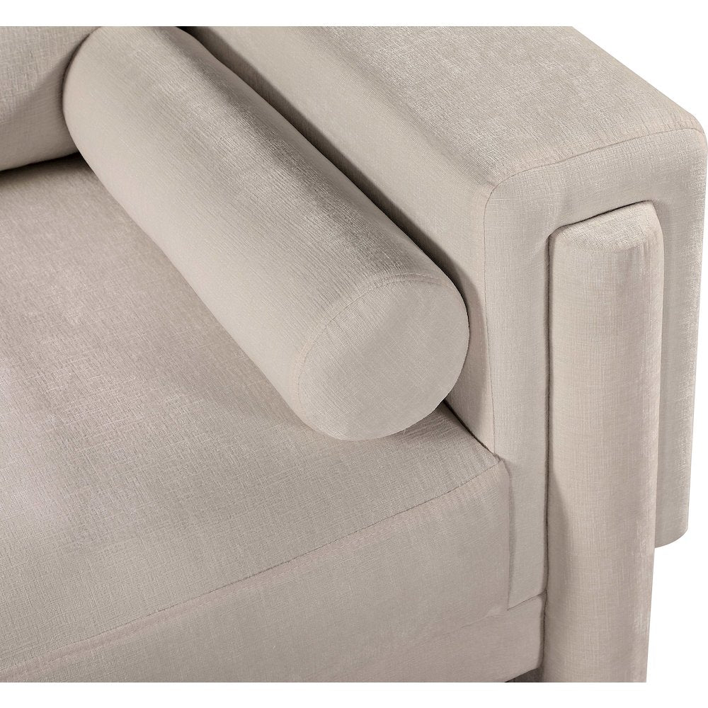Madeline Beige Chenille Fabric Chair