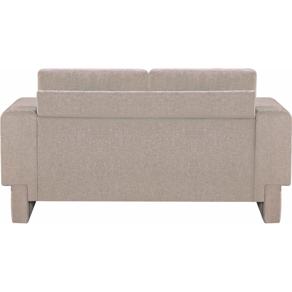 Madeline Beige Chenille Fabric Loveseat