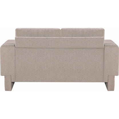 Madeline Beige Chenille Fabric Loveseat