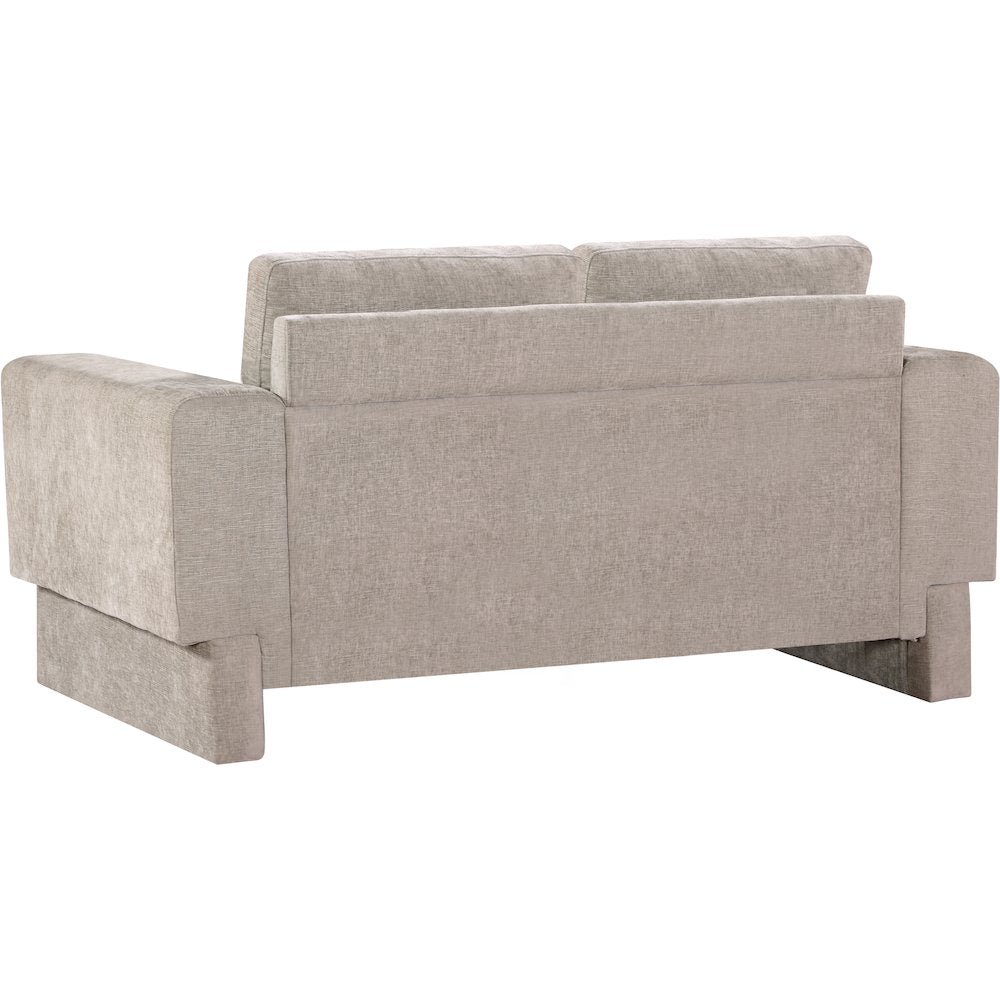 Madeline Beige Chenille Fabric Loveseat