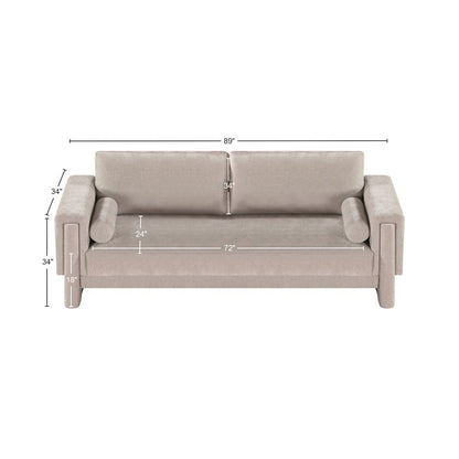 Madeline Beige Chenille Fabric Sofa