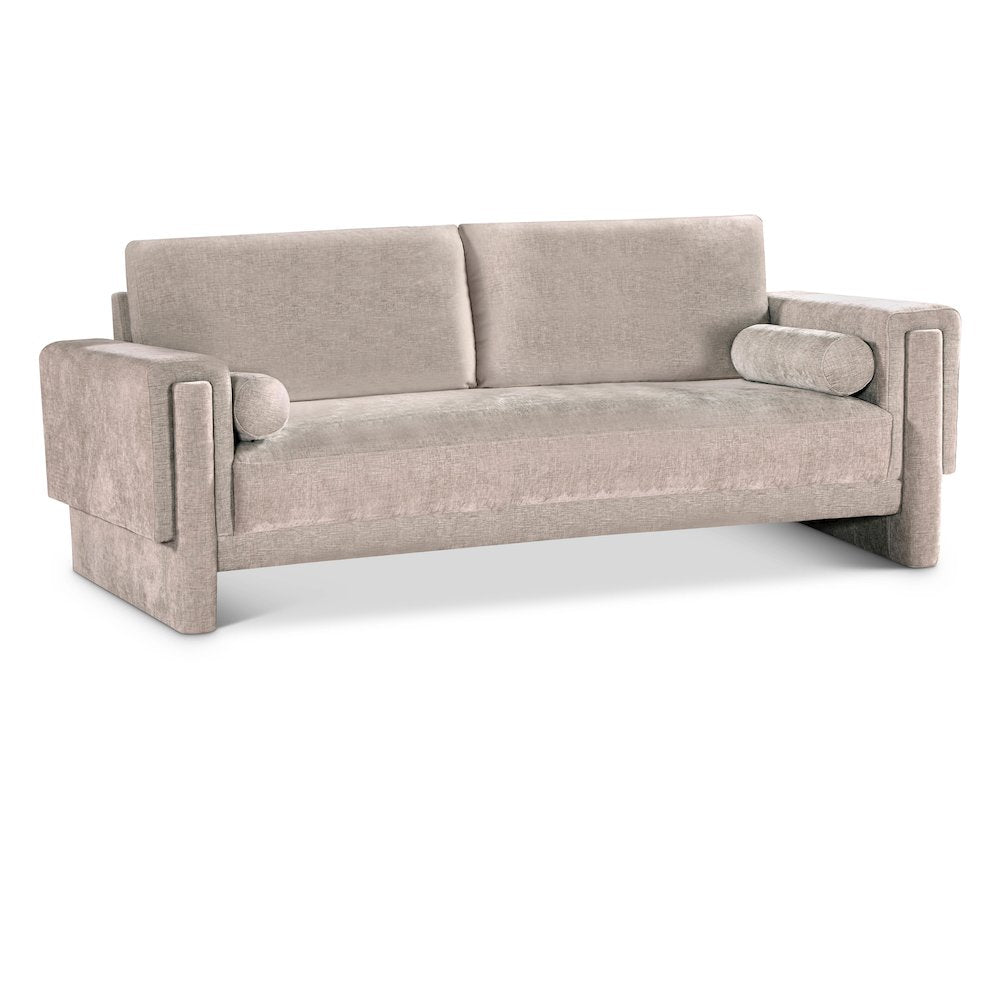 Madeline Beige Chenille Fabric Sofa