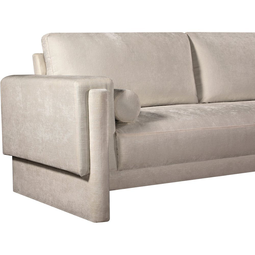 Madeline Beige Chenille Fabric Sofa