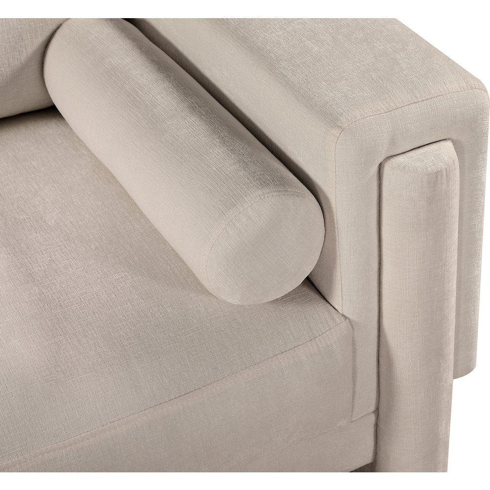Madeline Beige Chenille Fabric Sofa