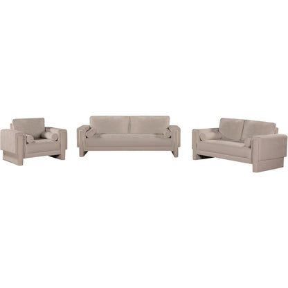 Madeline Beige Chenille Fabric Sofa