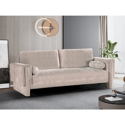 Madeline Beige Chenille Fabric Sofa