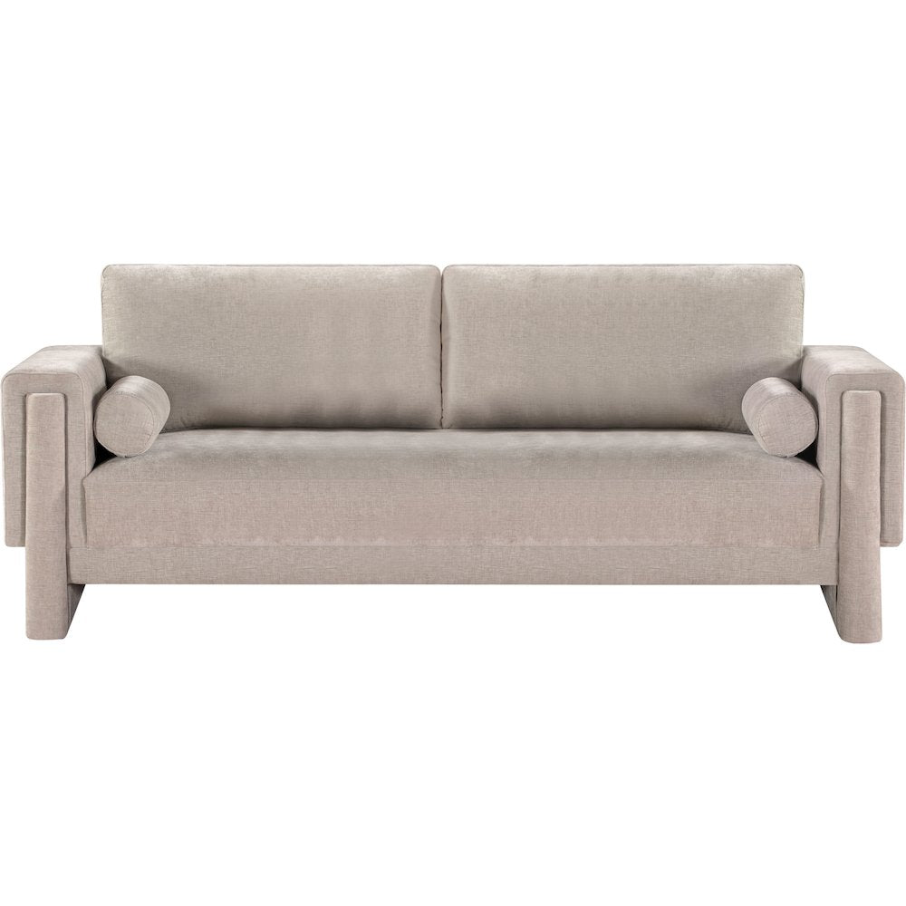 Madeline Beige Chenille Fabric Sofa