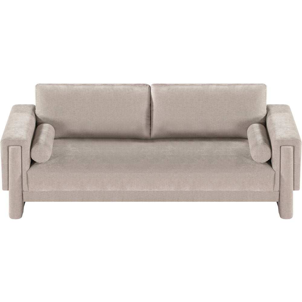 Madeline Beige Chenille Fabric Sofa